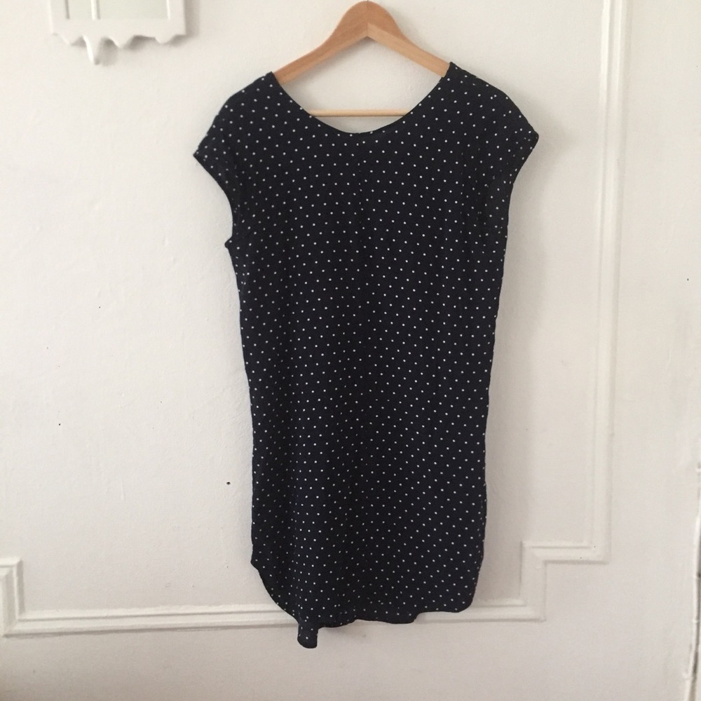 Madewell navy polka dot dress